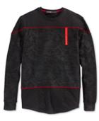 Hudson Nyc Men's Red Line Quilted French Terry Long-sleeve T-shirt