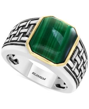 Effy Men's Malachite (13 X 11mm) Ring In Sterling Silver And 14k Gold