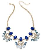 Inc International Concepts Gold-tone Blue Stone Statement Necklace, Created For Macy's