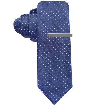 Alfani Men's Blue Skinny Tie, Created For Macy's
