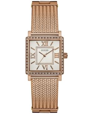 Guess Women's Highline Rose Gold-tone Stainless Steel Mesh Bracelet 28mm U0826l3