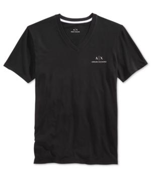 Armani Exchange Men's Ax Signature Logo V-neck T-shirt