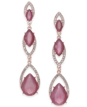 I.n.c. Crystal Double Drop Linear Earrings, Created For Macy's
