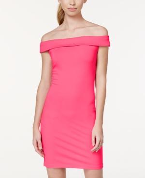 In Awe Of You By Awesomeness Tv Juniors' Ponte-knit Off-the-shoulder Bodycon Dress