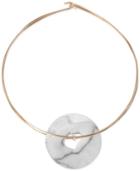 Robert Lee Morris Soho Two-tone Sculptural Circle Pendant Wire Necklace