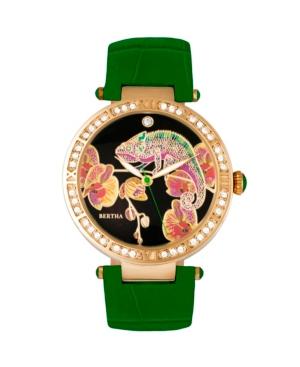 Bertha Quartz Camilla Collection Green Leather Watch 38mm