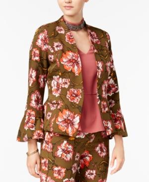 Xoxo Juniors' Printed Ruffle-sleeve Jacket