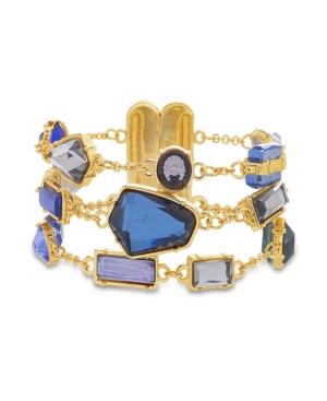 Catherine Malandrino Women's Multicolored Jewels Multistrand Yellow Gold-tone Rolo Chain Bracelet