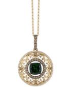 Le Vian Chrome Diopside (2 Ct. T.w.) And Diamond (3/4 Ct. T.w.) Pendant Necklace In 14k Gold