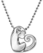 Alex Woo Little Activist Love Monkey Charm 16 Pendant Necklace In Sterling Silver