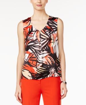 Kasper Printed Sleeveless Blouse