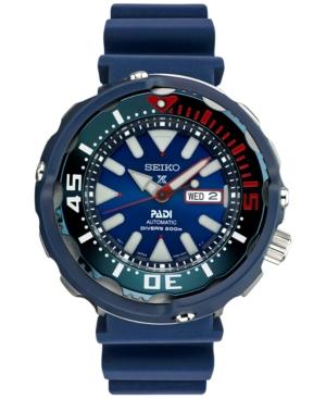 Seiko Men's Automatic Prospex Diver Padi Special Edition Blue Silicone Strap Watch 50mm Srpa83