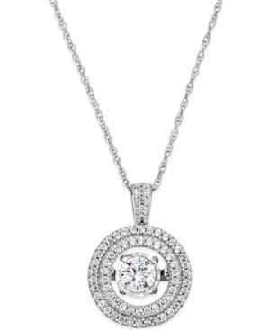 Diamond Halo Twinkle Pendant Necklace (1/3 Ct. T.w.) In 10k White Gold