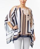 Jm Collection Printed Poncho Top, Created For Macy's