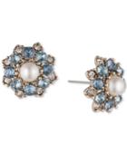 Marchesa Gold-tone Crystal, Stone & Imitation Pearl Stud Earrings