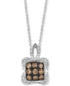 Le Vian Chocolatier Diamond Square Cluster 18 Pendant Necklace (1/2 Ct. T.w.) In 14k White Gold