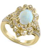 Aurora By Effy Opal (9/10 Ct. T.w.) And Diamond (1/2 Ct. T.w.) Ring In 14k Gold