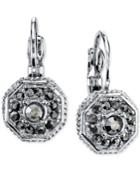 2028 Silver-tone Leverback Earrings With Stone Accents