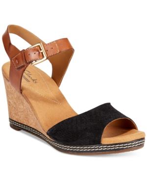 Clarks Collection Women's Helio Jet Wedge Sandals Women's Shoes