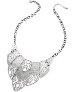 Inc International Concepts Hematite-tone Open Work Necklace, Created For Macy's