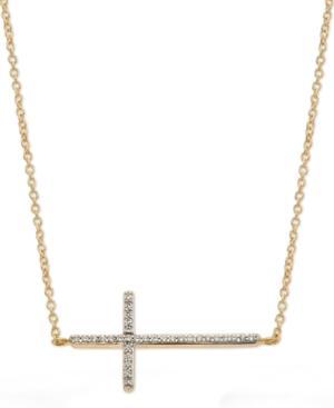 Yellora Diamond Necklace, Yellora Diamond Sideways Cross Necklace (1/6 Ct. T.w.)