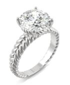 Moissanite Round Twisted Shank Ring (2-3/4 Ct. Tw.) In 14k White Gold