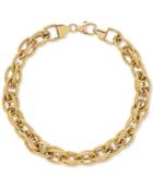 Interwoven Textured Link Bracelet In 14k Gold