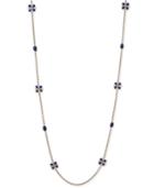 Charter Club Gold-tone Long Blue Stone Floral-inspired Statement Necklace, Only At Macy's