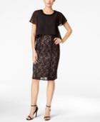 Sl Fashions Lace Overlay Sheath Dress