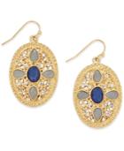 Inc International Concepts Gold-tone Stone And Pave Filigree Oval Drop Earrings, Only At Macy's