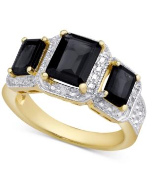 Sapphire (2-9/10 Ct. T.w.) & Diamond Accent Three-stone Ring In 18k Gold-plated Sterling Silver (also In Rhodolite Garnet)