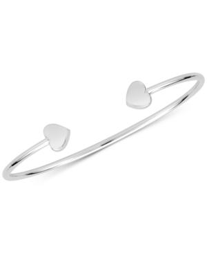 Sarah Chloe Polished Heart Cuff Bangle Bracelet