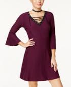 Ultra Flirt Juniors' Lace-up Fit & Flare Dress
