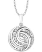 Diamond Swirl 18 Pendant Necklace (1/10 Ct. T.w.) In Sterling Silver