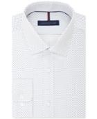 Tommy Hilfiger Men's Slim-fit White Print Dress Shirt