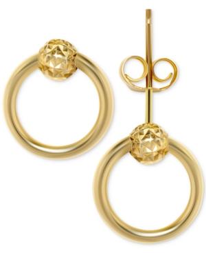 Doorknocker Stud Earrings In 10k Gold