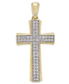 Men's Diamond Pave Cross Pendant (1/4 Ct. T.w.) In 10k Gold