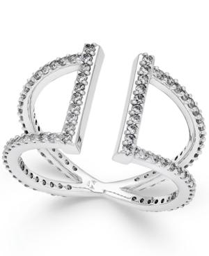 Danori Silver-tone Cubic Zirconia Parallel Pave Ring, Only At Macy's