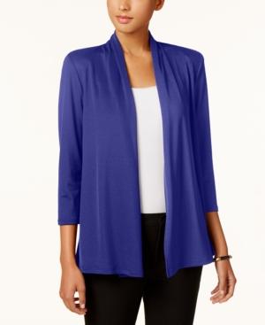 Kasper Smocked Open-front Blazer