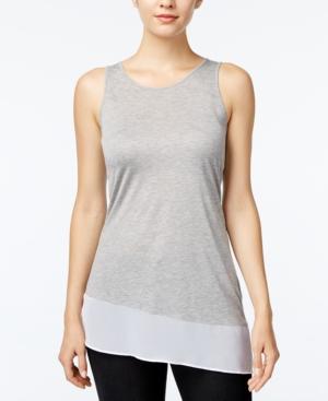 Kensie Asymmetrical Contrast Tank Top