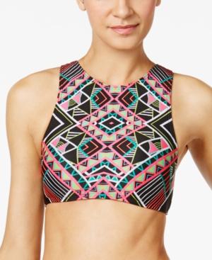 Coco Rave Blaze Lace-up-back High-neck Bikini Top Women's Swimsuit