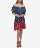 Jessica Simpson Printed Off-the-shoulder Ruffle Dress