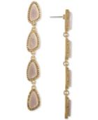 Rachel Rachel Roy Gold-tone Pave & Pink Stone Linear Drop Earrings
