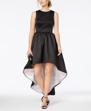 Betsy & Adam Contrast High-low Gown