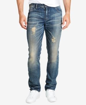 William Rast Men's Slim-fit Medium Blue Ripped Jeans