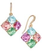 Charter Club Gold-tone Multi-crystal Diamond-shape Drop Earrings, Only At Macy's