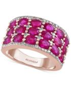 Rosa By Effy Ruby (4-1/4 Ct. T.w.) And Diamond (3/8 Ct. T.w.) Wide Style Ring In 14k Rose Gold