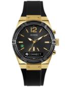 Guess Women's Analog-digital Connect Black Silicone Strap Smart Watch 41mm C0002m3