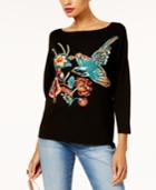 Anna Sui Loves Inc International Concepts Embroidered Sweater, Created For Macy's