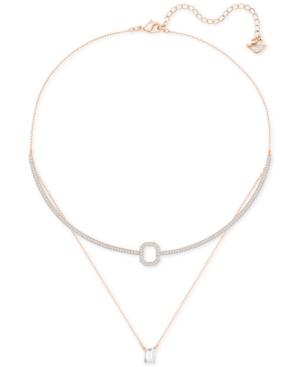 Swarovski Rose Gold-tone Layered Crystal Necklace